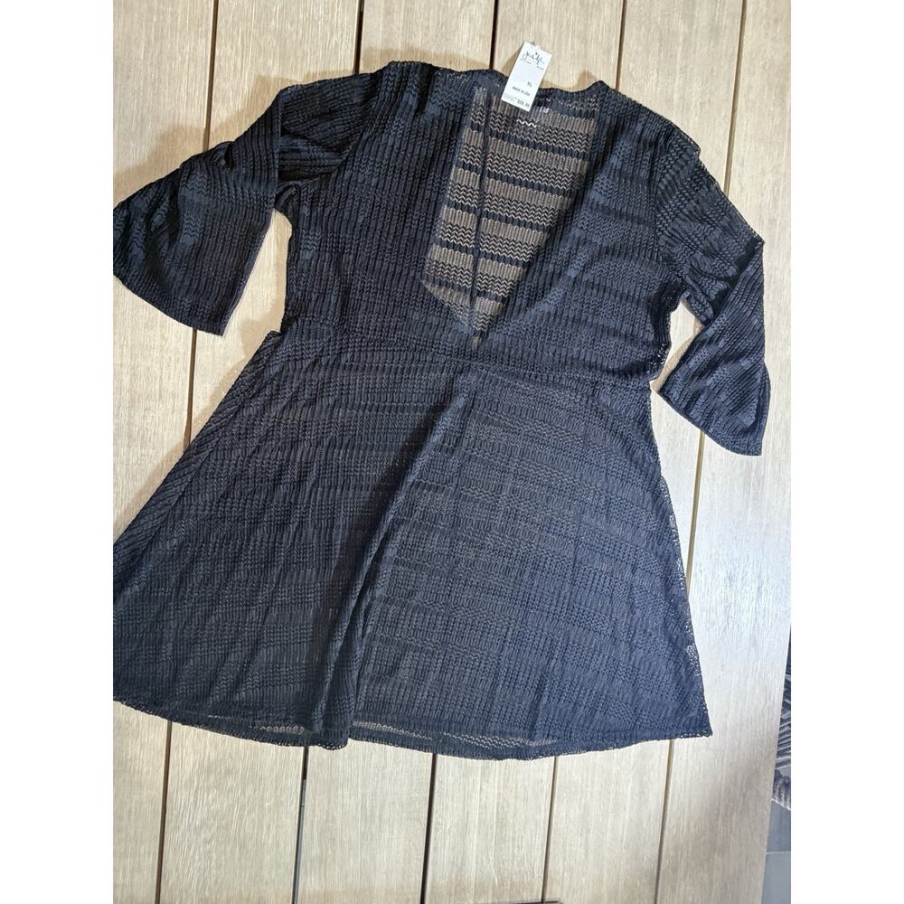 Jordan Taylor Cover Up XL‎ Swimsuit Cover-Up Beach Dress Boho Chic Coastal Black - Picture 5 of 6